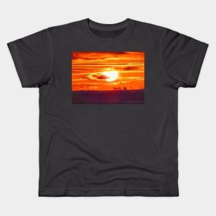 Fiery red sunset Kids T-Shirt